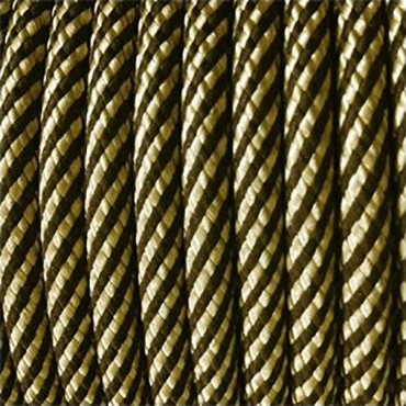 Fil électrique tissu câble rond 2x0.75 mm² Câble Textile Brun et Or - 2x0.75mm²