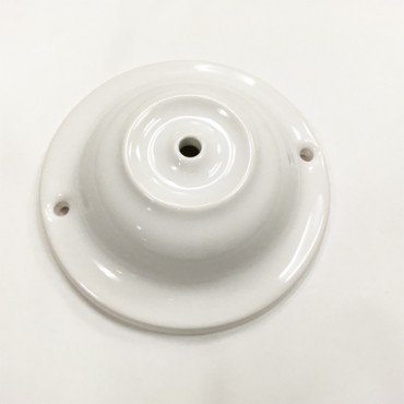Rosaces Porcelaine - Rosace Manufacture Porcelaine Blanche - 1 câble