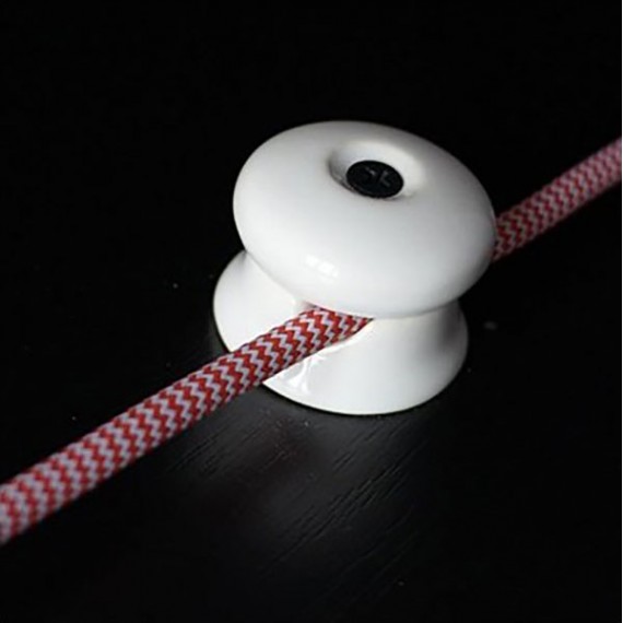 Accessoires et Installation - Grip porcelaine blanche - isolant 1 câble