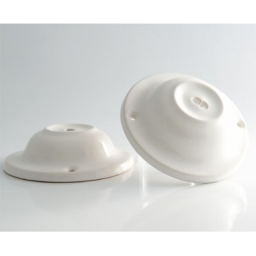 Rosaces Porcelaine - Rosace Manufacture Porcelaine Blanche - 1 à 2 câbles