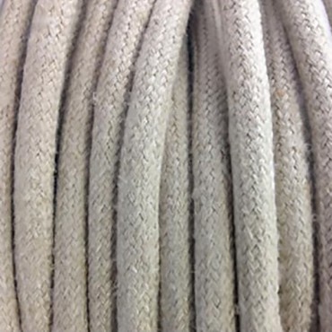 Fil électrique tissu câble rond 2x0.75 mm² Fil Électrique Lin Beige Clair 2x0,75mm² - Câble Électrique Textile de Qualité