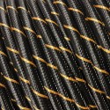 Câble Textile Noir et Or - 2x0.75mm²