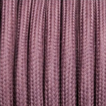Fil électrique tissu câble rond 2x0.75 mm² Câble Textile Rose Vieilli