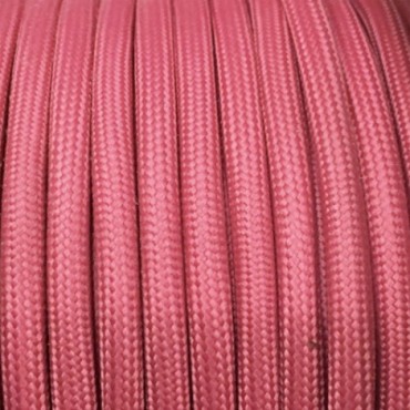 Fil électrique tissu - câble rond 3x0.75 mm² Câble Textile Framboise 3 fils