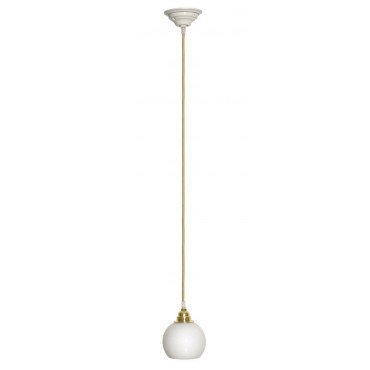 Lampes Suspensions - Suspension en Porcelaine Blanche avec Réflecteur en Bulbe et Douille E27