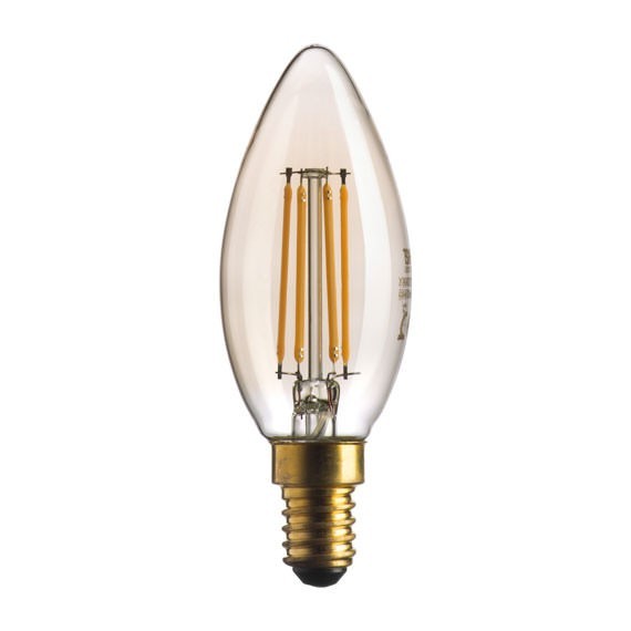 Ampoules - Ampoule led déco dorée 420lm, 37 W (Eq. Inc.), blanc chaud