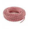 Fil électrique tissu câble rond 2x0.75 mm² Fil Électrique Tissu Pixel Rose Fushia 2x0,75mm² - Câble Électrique Textile de Qua...