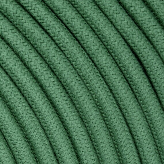 Fil électrique tissu câble rond 2x0.75 mm² Câble Textile Vert Militaire - 2x0.75mm²