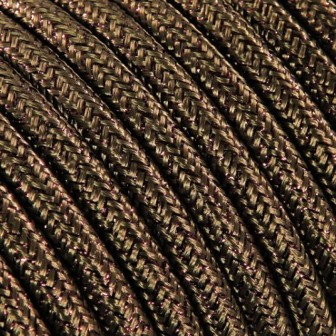 Fil électrique tissu câble rond 2x0.75 mm² Câble Textile Brun Cuivré - 2x0.75mm²