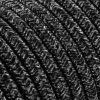 Fil électrique tissu câble rond 2x0.75 mm² Fil Électrique Lin Anthracite 2x0,75mm² - Câble Électrique Textile de Qualité