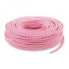 Fil électrique tissu câble rond 2x0.75 mm² Fil Électrique Tissu Rose et Blanc 2x0,75mm² - Câble Électrique Textile de Qualité
