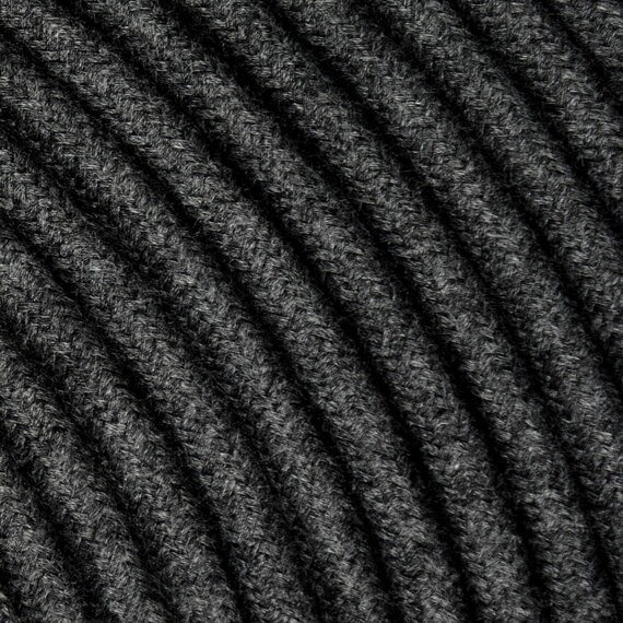 Fil électrique tissu câble rond 2x0.75 mm² Câble Textile Carbone - 2x0.75mm²