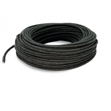 Fil électrique tissu câble rond 2x0.75 mm² Câble Textile Carbone - 2x0.75mm²
