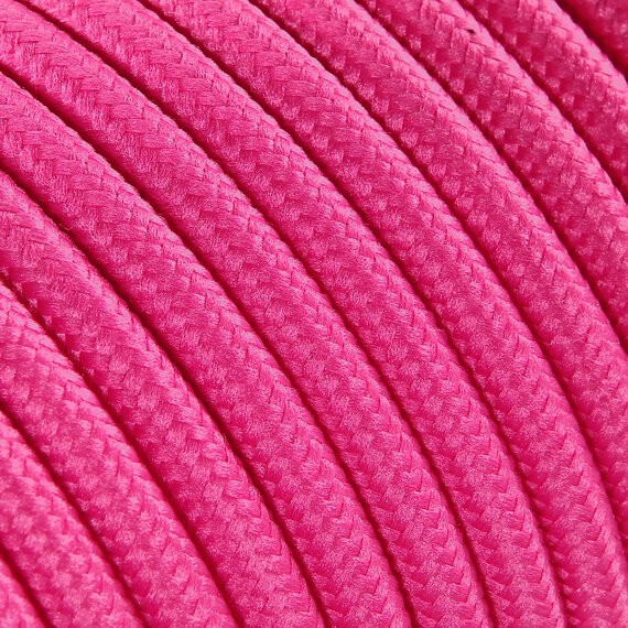 Fil électrique tissu câble rond 2x0.75 mm² Fil Électrique Tissu Rose Fushia 2x0,75mm² - Câble Électrique Textile de Qualité