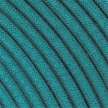 Fil électrique tissu câble rond 2x0.75 mm² Fil Électrique Bleu Canard - 2x0.75mm²