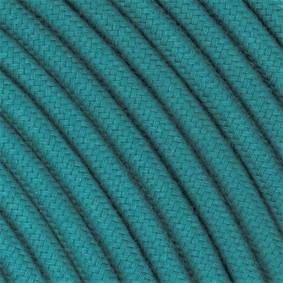 Fil électrique tissu câble rond 2x0.75 mm² Fil Électrique Tissu Bleu Canard 2x0,75mm² - Câble Électrique Textile de Qualité