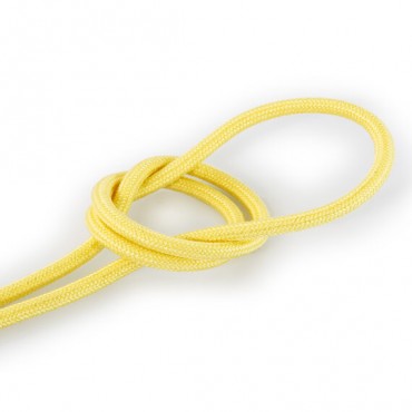 Fil électrique tissu câble rond 2x0.75 mm² Fil Électrique Tissu Jaune Pastel 2x0,75mm² - Câble Électrique Textile de Qualité