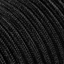 Fil électrique tissu câble rond 2x0.75 mm² Fil Électrique Tissu Noir Brillant 2x0,75mm² - Câble Électrique Textile de Qualité