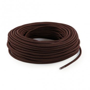 Fil électrique tissu câble rond 2x0.75 mm² Fil Électrique Tissu Marron 2x0,75mm² - Câble Électrique Textile de Qualité