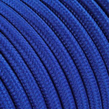 Fil électrique tissu câble rond 2x0.75 mm² Fil Électrique Tissu Bleu Italien 2x0,75mm² - Câble Électrique Textile de Qualité