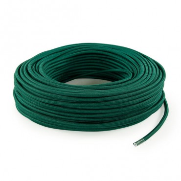 Fil électrique tissu câble rond 2x0.75 mm² Câble Textile Vert Forêt - 2x0.75mm²