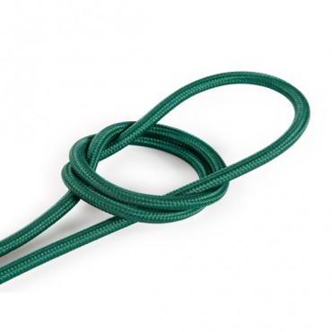Fil électrique tissu câble rond 2x0.75 mm² Câble Textile Vert Forêt - 2x0.75mm²