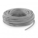 Fil électrique tissu câble rond 2x0.75 mm² Fil Électrique Tissu Argent 2x0,75mm² - Câble Électrique Textile de Qualité