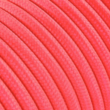 Fil électrique tissu câble rond 2x0.75 mm² Câble Textile Rose Fluo - 2x0.75mm²