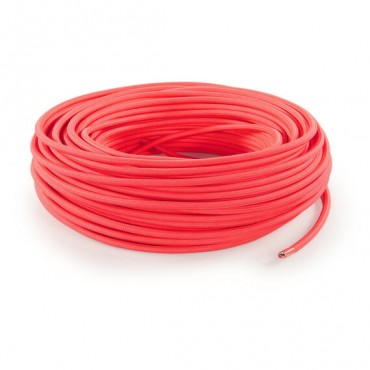 Fil électrique tissu câble rond 2x0.75 mm² Câble Textile Rose Fluo - 2x0.75mm²