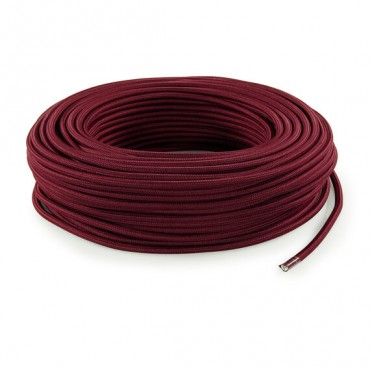 Fil électrique tissu câble rond 2x0.75 mm² Câble Textile Bordeaux - 2x0.75mm²
