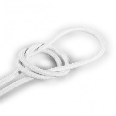 Fil électrique tissu câble rond 2x0.75 mm² Fil Électrique Tissu Blanc 2x0,75mm² - Câble Électrique Textile de Qualité
