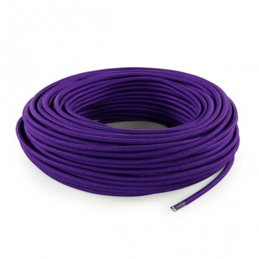 Fil électrique tissu câble rond 2x0.75 mm² Fil Électrique Tissu Violet 2x0,75mm² - Câble Électrique Textile de Qualité