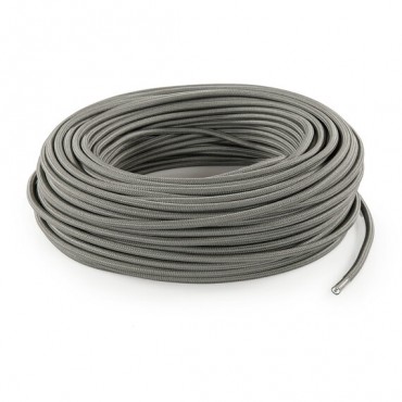 Fil électrique tissu câble rond 2x0.75 mm² Fil Électrique Tissu Gris 2x0,75mm² - Câble Électrique Textile de Qualité