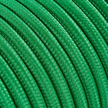 Fil électrique tissu câble rond 2x0.75 mm² Fil Électrique Tissu Vert 2x0,75mm² - Câble Électrique Textile de Qualité