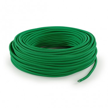 Fil électrique tissu câble rond 2x0.75 mm² Fil Électrique Vert - 2x0.75mm²