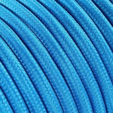Fil électrique tissu câble rond 2x0.75 mm² Fil Électrique Bleu - 2x0.75mm²