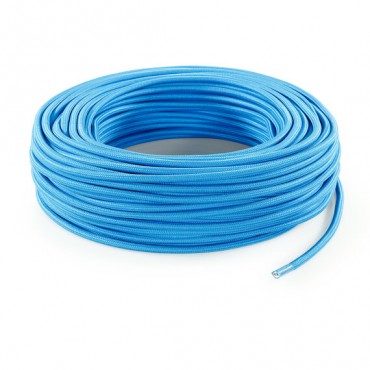 Fil électrique tissu câble rond 2x0.75 mm² Fil Électrique Tissu Bleu 2x0,75mm² - Câble Électrique Textile de Qualité