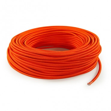 Fil électrique tissu câble rond 2x0.75 mm² Câble Textile Orange - 2x0.75mm²