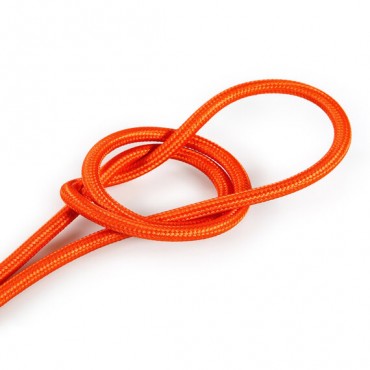 Fil électrique tissu câble rond 2x0.75 mm² Câble Textile Orange - 2x0.75mm²