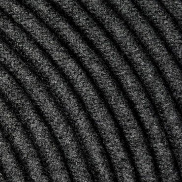 Fil électrique tissu câble rond 2x0.75 mm² Câble Textile Gris Graphite 2x0.75