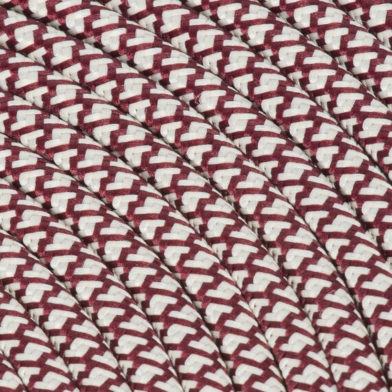 Fil électrique tissu câble rond 2x0.75 mm² Fil Électrique Tissu crème et Cerise 2x0,75mm² - Câble Électrique Textile de Qualité