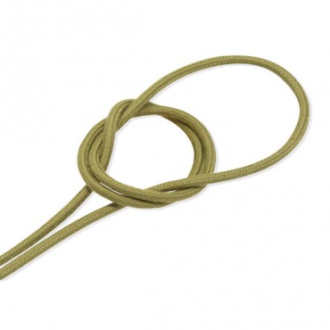 Fil électrique tissu câble rond 2x0.75 mm² Câble Textile Lin Vert Olive - 2x0.75mm²