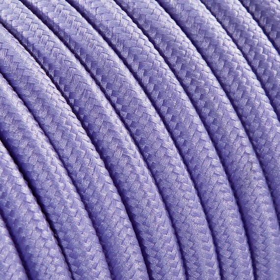 Fil électrique tissu câble rond 2x0.75 mm² Fil Électrique Tissu Violet Lilas 2x0,75mm² - Câble Électrique Textile de Qualité