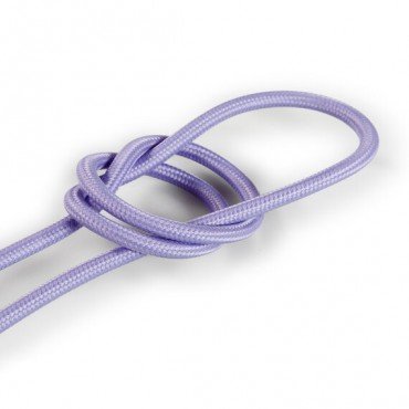 Fil électrique tissu câble rond 2x0.75 mm² Fil Électrique Tissu Violet Lilas 2x0,75mm² - Câble Électrique Textile de Qualité