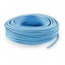 Fil électrique tissu câble rond 2x0.75 mm² Fil Électrique Tissu Bleu Azur 2x0,75mm² - Câble Électrique Textile de Qualité