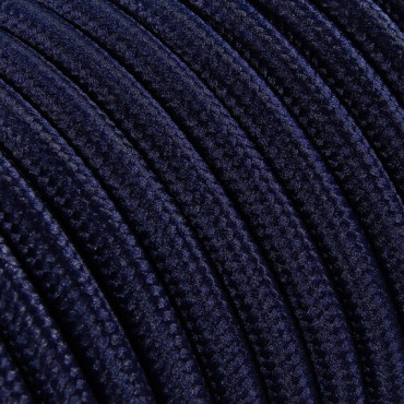 Fil électrique tissu câble rond 2x0.75 mm² Fil Électrique Tissu Bleu Abysse 2x0,75mm² - Câble Électrique Textile de Qualité