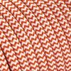 Fil électrique tissu câble rond 2x0.75 mm² Fil Électrique Tissu Blanc et Orange 2x0,75mm² - Câble Électrique Textile de Qualité