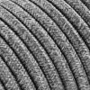 Fil électrique tissu câble rond 2x0.75 mm² Fil Électrique Tissu Toile Grise 2x0,75mm² - Câble Électrique Textile de Qualité