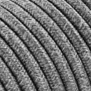 Fil électrique tissu câble rond 2x0.75 mm² Fil Électrique Tissu Toile Grise 2x0,75mm² - Câble Électrique Textile de Qualité