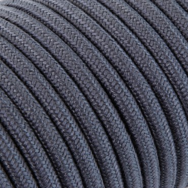Fil électrique tissu câble rond 2x0.75 mm² Fil Électrique Tissu Graphite 2x0,75mm² - Câble Électrique Textile de Qualité